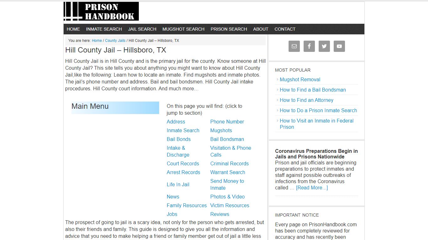 Hill County Jail – Hillsboro, TX